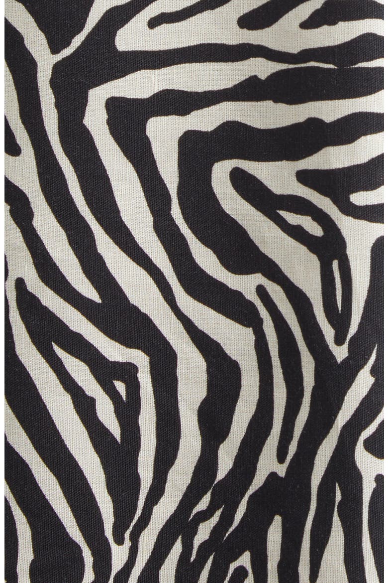 Zebra Print Halter Midi Dress, Alternate, color, BLACK/ LINEN