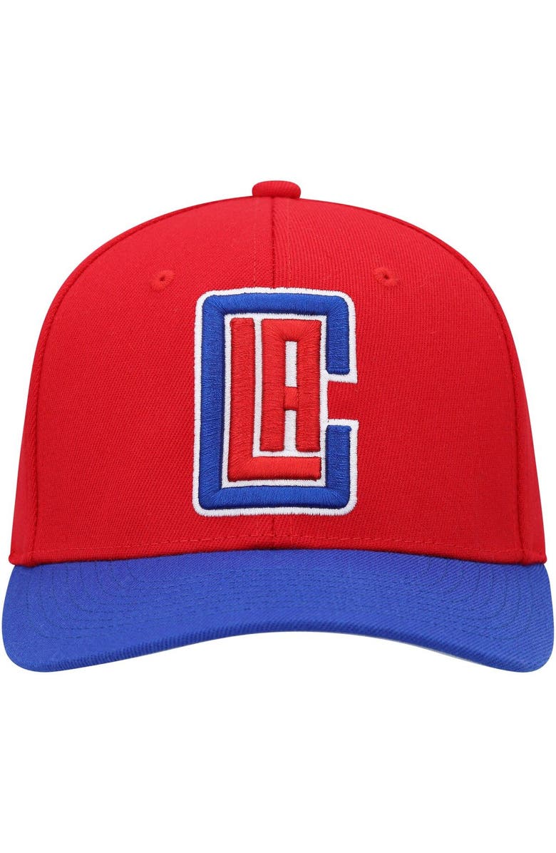 Mitchell & Ness Men's Mitchell & Ness Red/Royal LA Clippers MVP Team Two-Tone 2.0 Stretch-Snapback Hat, Alternate, color, Red