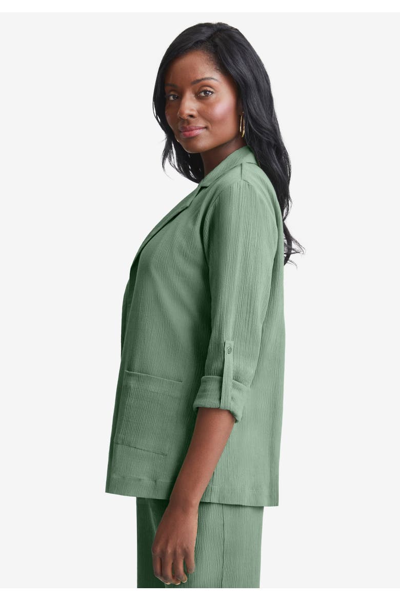 Gauze Blazer, Alternate, color, DEEP DUSK
