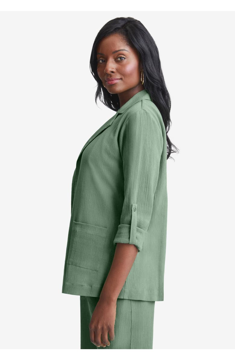 Jessica London Gauze Blazer, Alternate, color, Oatmeal