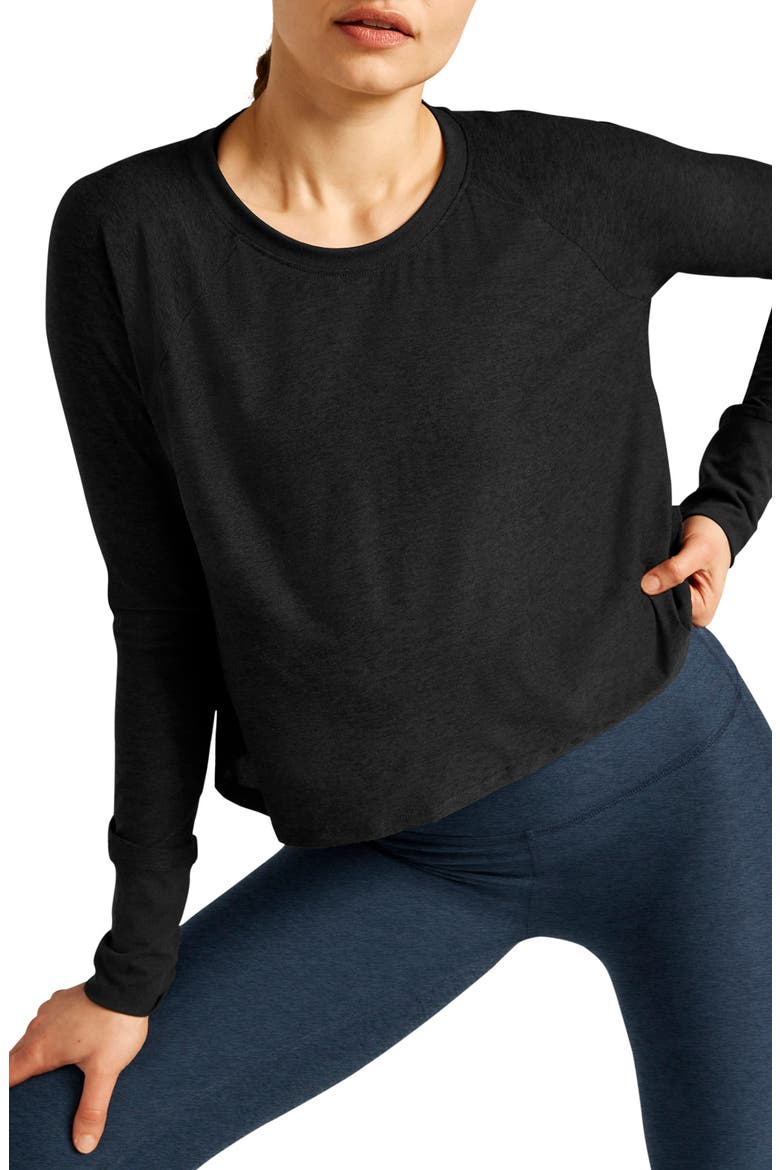 Featherweight Long Sleeve T-Shirt, Main, color, DARKEST NIGHT