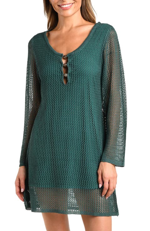 Salted Stitch Crochet Cover-Up Minidress