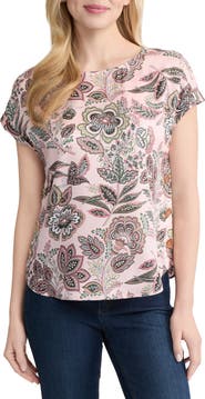 Jones New York Floral Short Sleeve Top