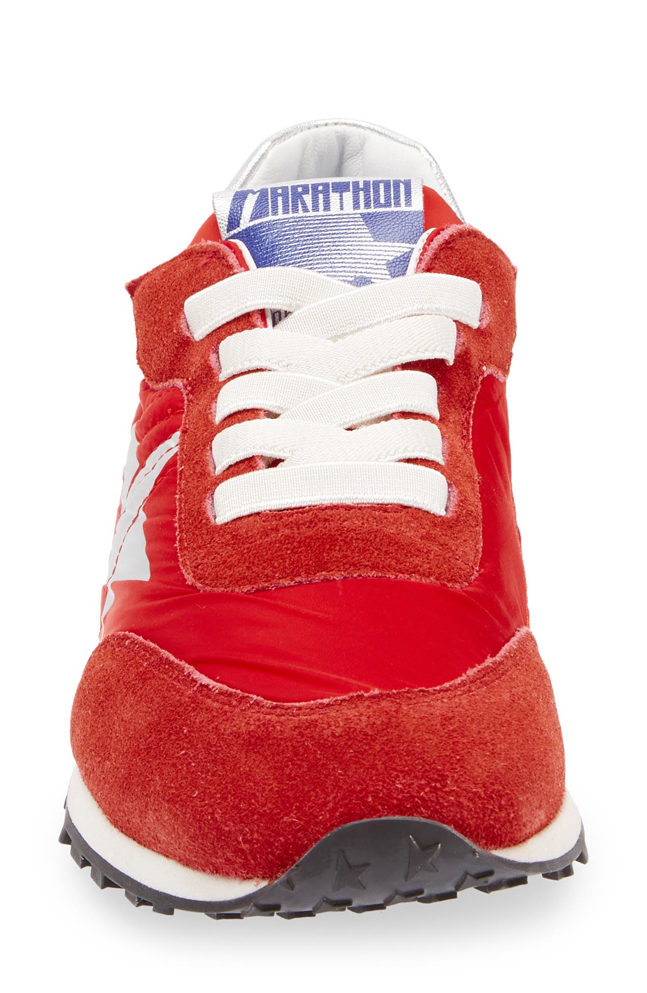 Golden Goose Kids
 Running Marathon Mixed Media Sneaker, Alternate, color, Red/ Silver