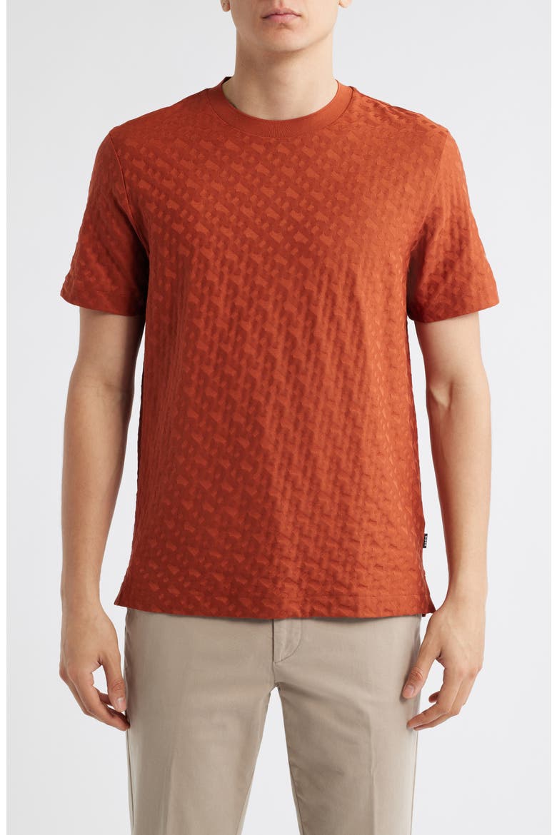 Thompson Logo Jacquard Cotton T-Shirt, Main, color, DARK ORANGE