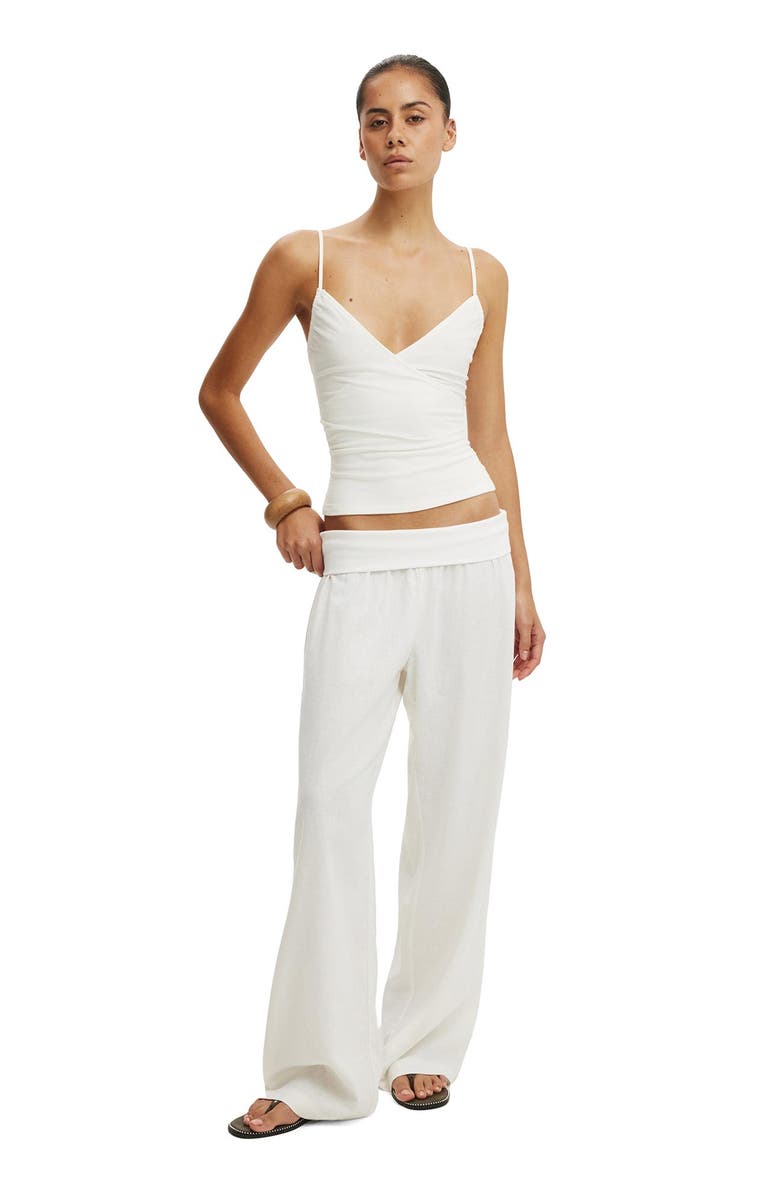 Cotton On Women's Fern Wrap Cami, Alternate, color, Vintage White