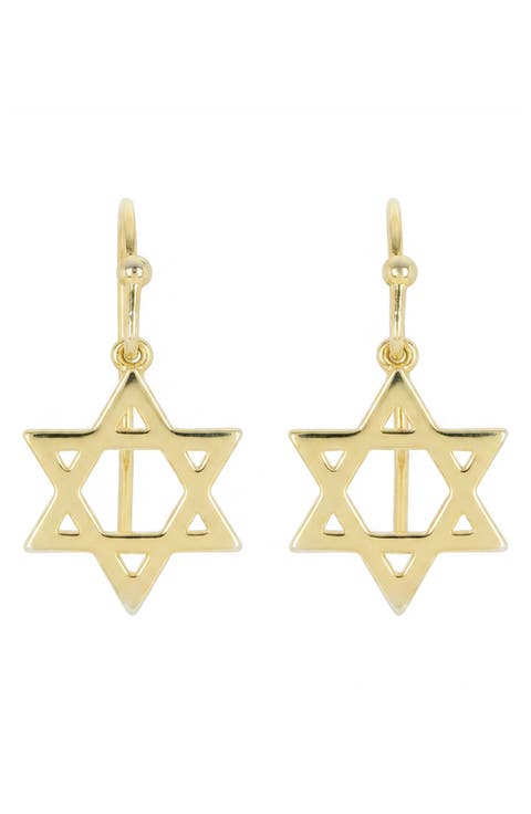 Star of David Drop Earrings