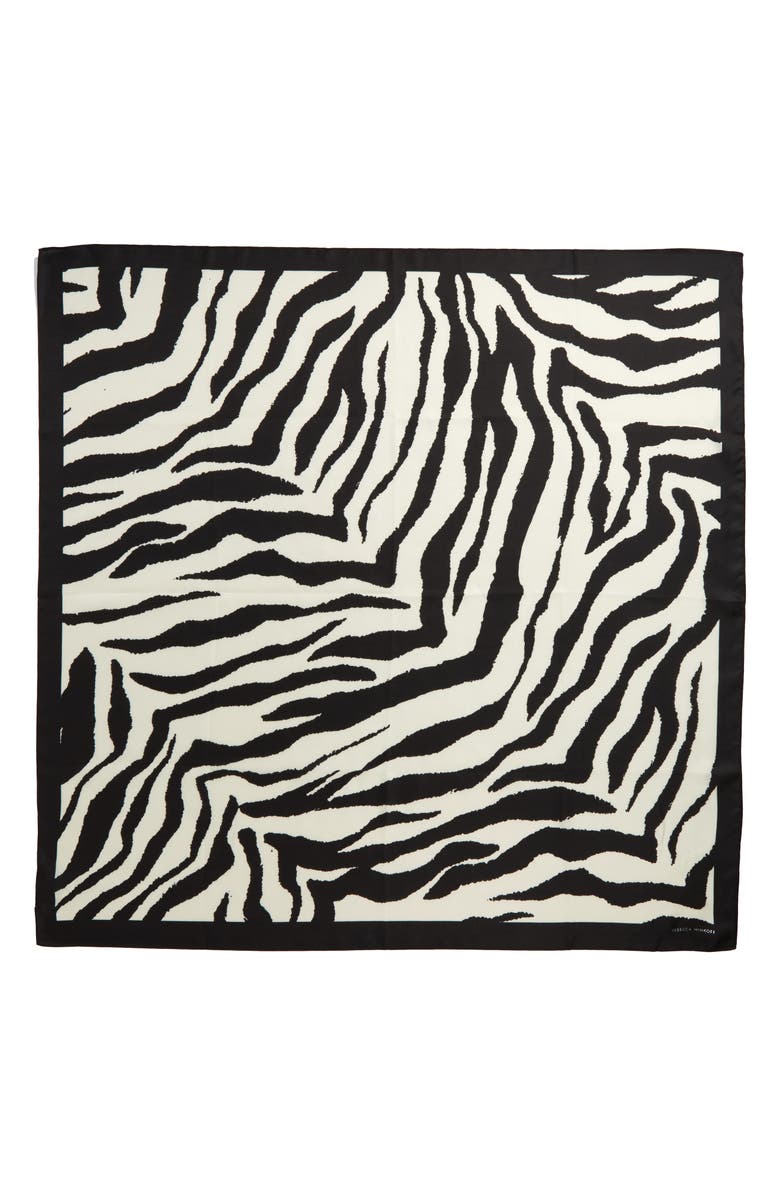 Rebecca Minkoff Zebra Stripe Square Silk, Alternate, color,