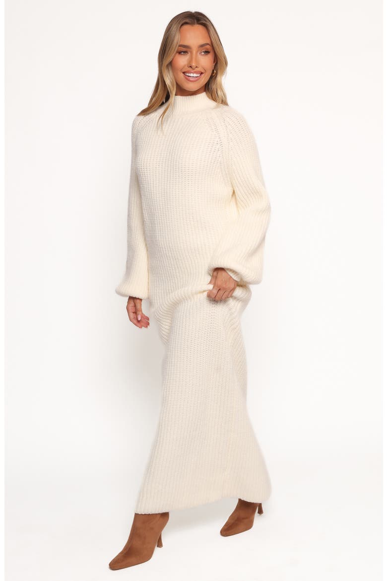Tobin Mock Neck Long Sleeve Maxi Sweater Dress, Alternate, color, CREAM
