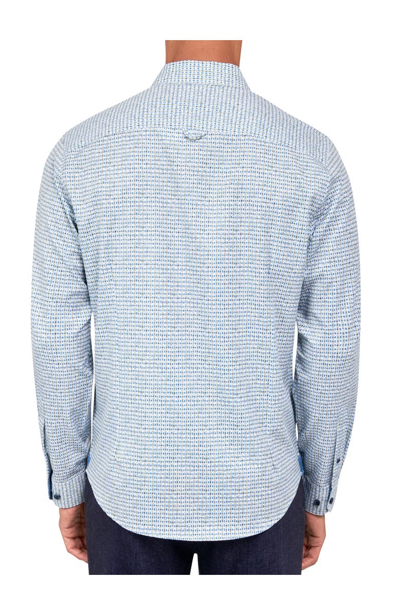 Brooklyn Brigade Slim Fit Geo Recycled 4-Way Stretch Performance Long Sleeve Shirt, Alternate, color, Green