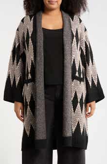 T Tahari Print Longline Duster