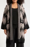 T Tahari Print Longline Duster