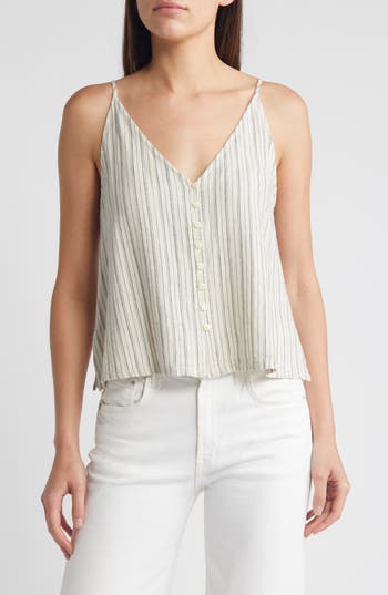 Treasure & Bond Button-up Linen Blend Camisole