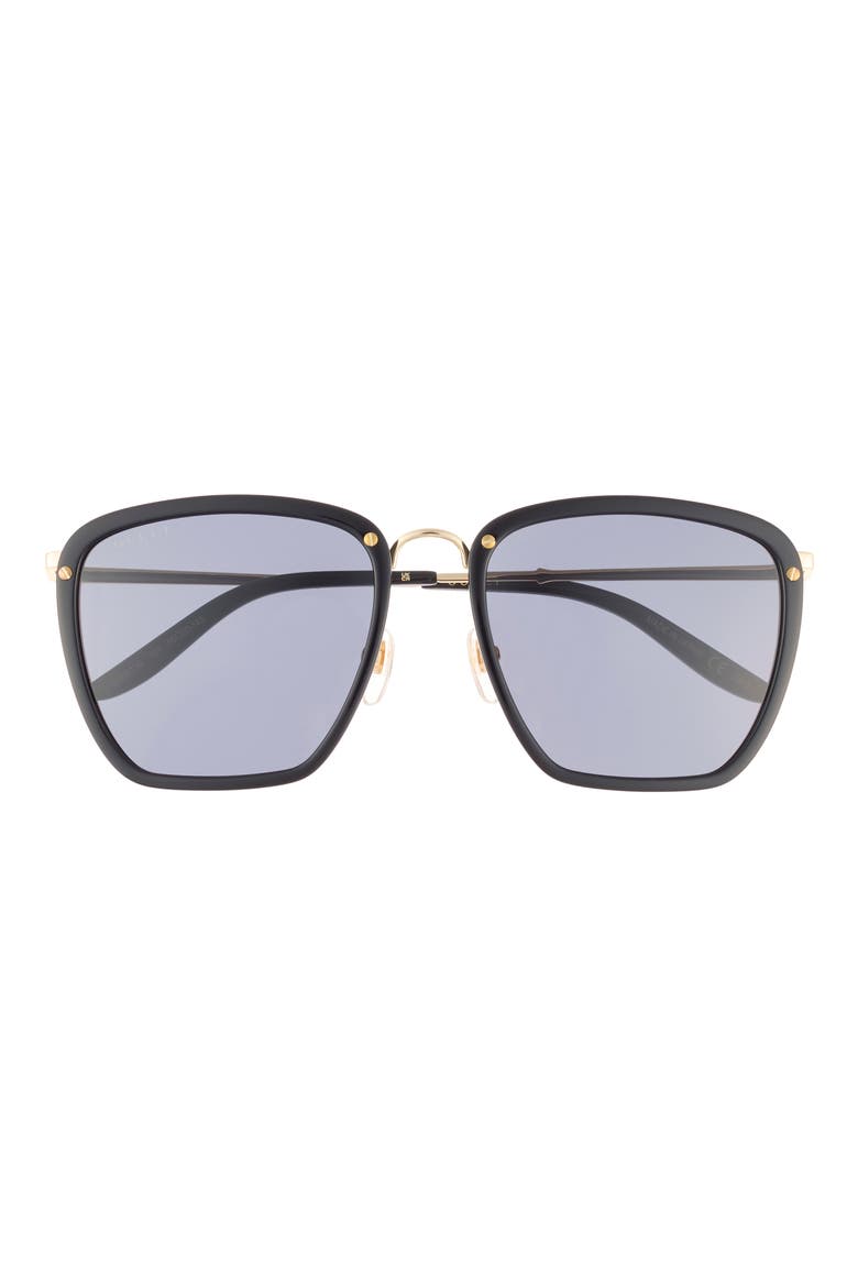 Novelty 56mm Square Sunglasses, Main, color, BLACK GOLD GREY