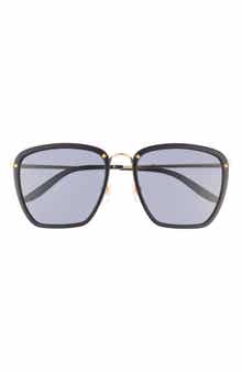 Gucci Novelty 56mm Square Sunglasses