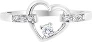 Haus of Brilliance 14K White Gold 1/8 Cttw Channel Set Round-Cut Diamond Heart Ring