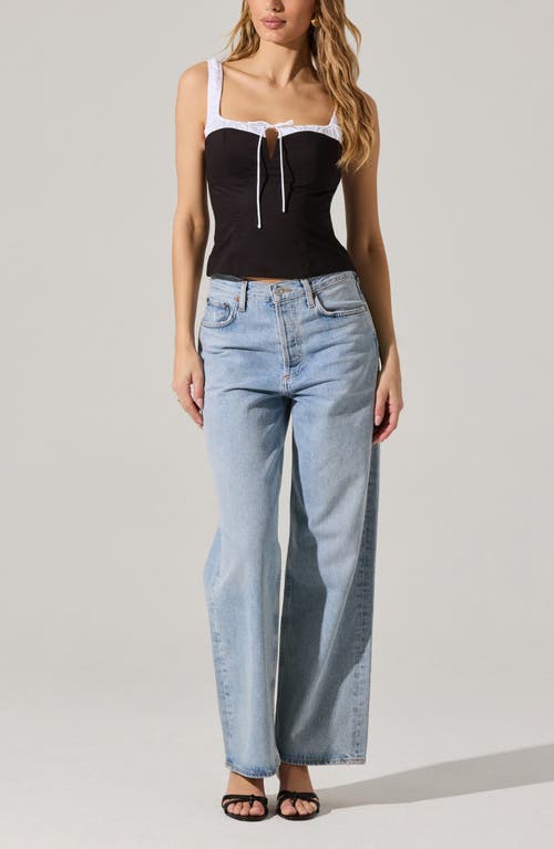 Astr The Label Milkmaid Top In Black