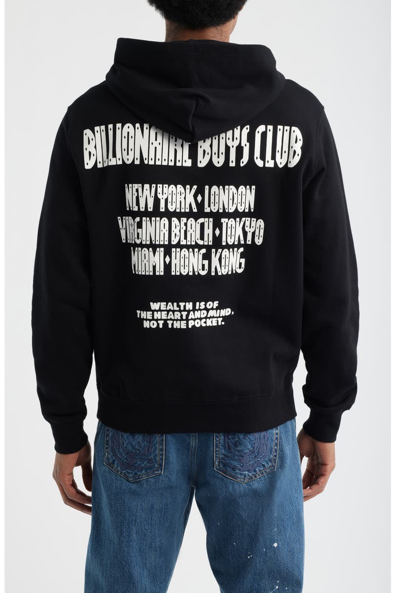 Satellite Graphic Cotton Hoodie, Alternate, color, BLACK