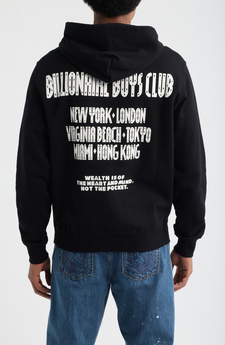 Billionaire Boys Club Satellite Graphic Cotton Hoodie, Alternate, color, Black