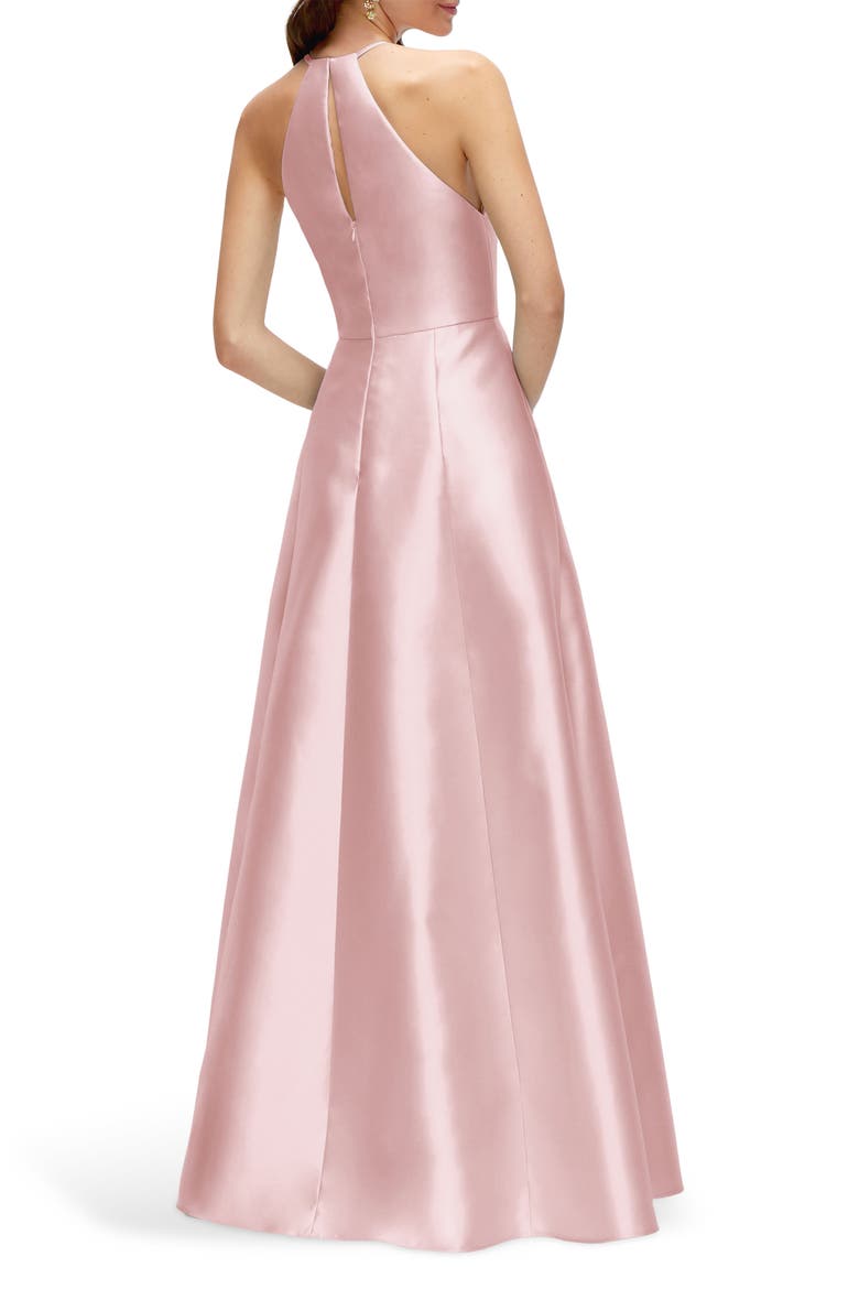 A-Line Satin Gown, Alternate, color, BALLET PINK