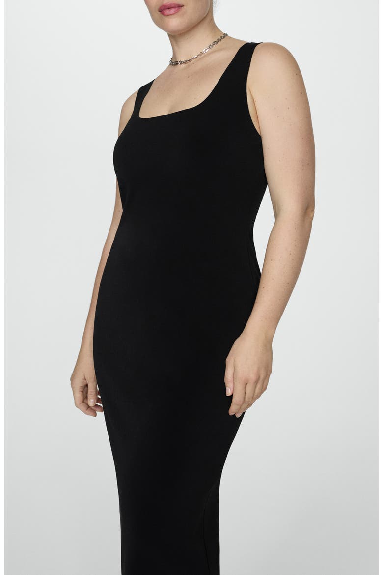 Square Neck Stretch Tank Dress, Alternate, color, BLACK