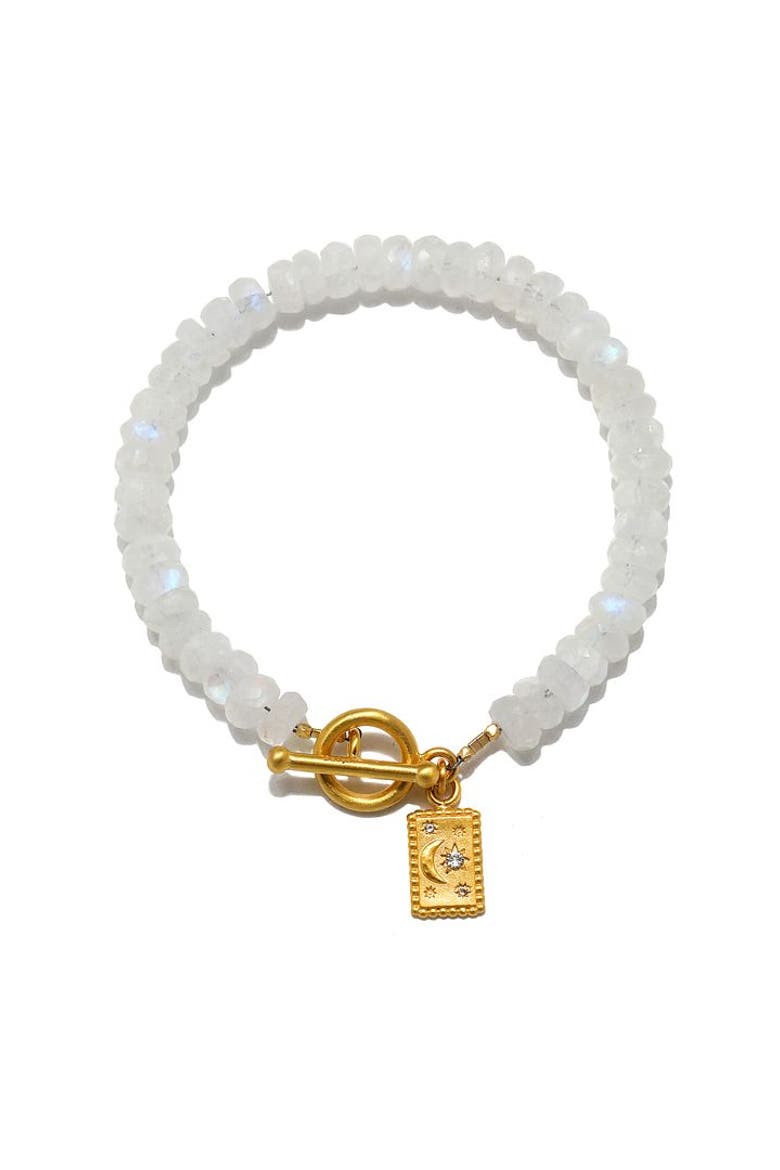 Divine Knowing Moonstone Bracelet, Main, color, Gold