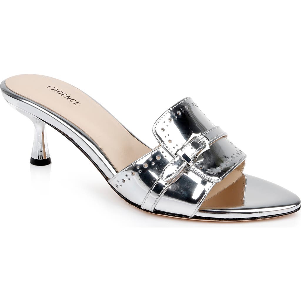 L Agence L'agence Lina Slide Sandal In Silver