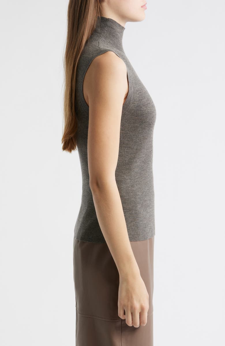 BOSS Fermesi Sleeveless Mock Neck Sweater, Alternate, color, Walnut Ash Melange