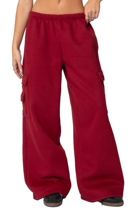 Wide Leg Cargo Sweatpants