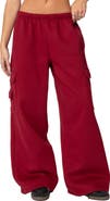 EDIKTED Wide Leg Cargo Sweatpants