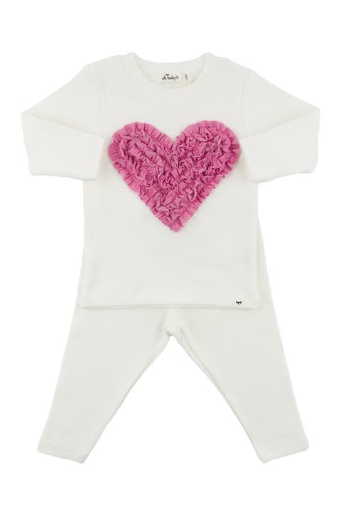 Ely's & Co Cotton- Embroidered Heart and Star Footie & Hat - Heart/Ivory Ely's & Co Cotton- Embroidered Heart and Star Footie & Hat - Heart/Ivory