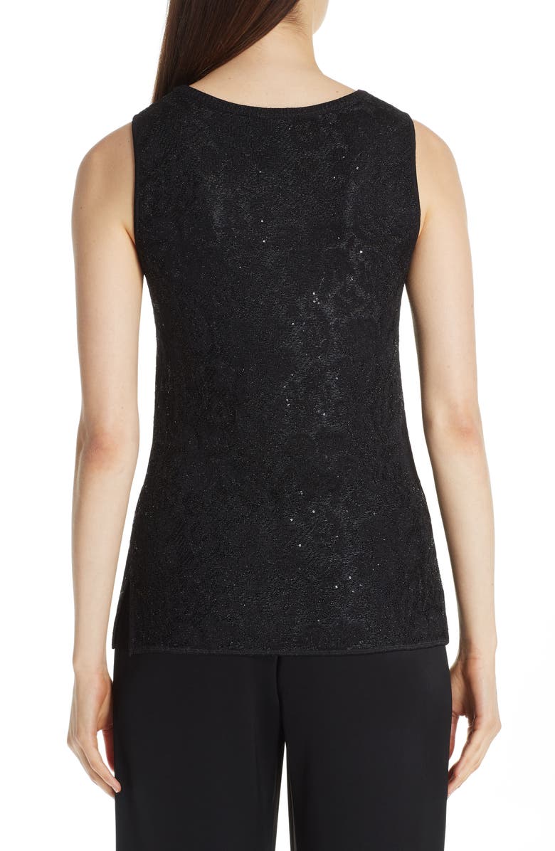 St. John Collection Stellar Gaze Jacquard Knit Shell, Alternate, color,