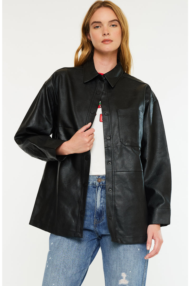 Margo Faux Leather Jacket, Alternate, color, Black