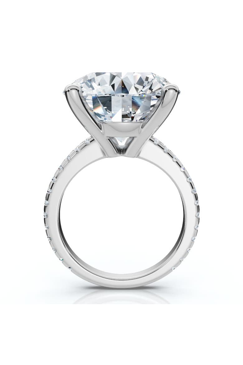 Certified 10 1/3Ct Round Diamond Engagement Ring With Accents 14k Gold Lab Grown, Alternate, color, 14k White Gold