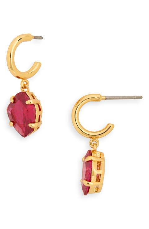 treasure trove drop huggie hoop earrings