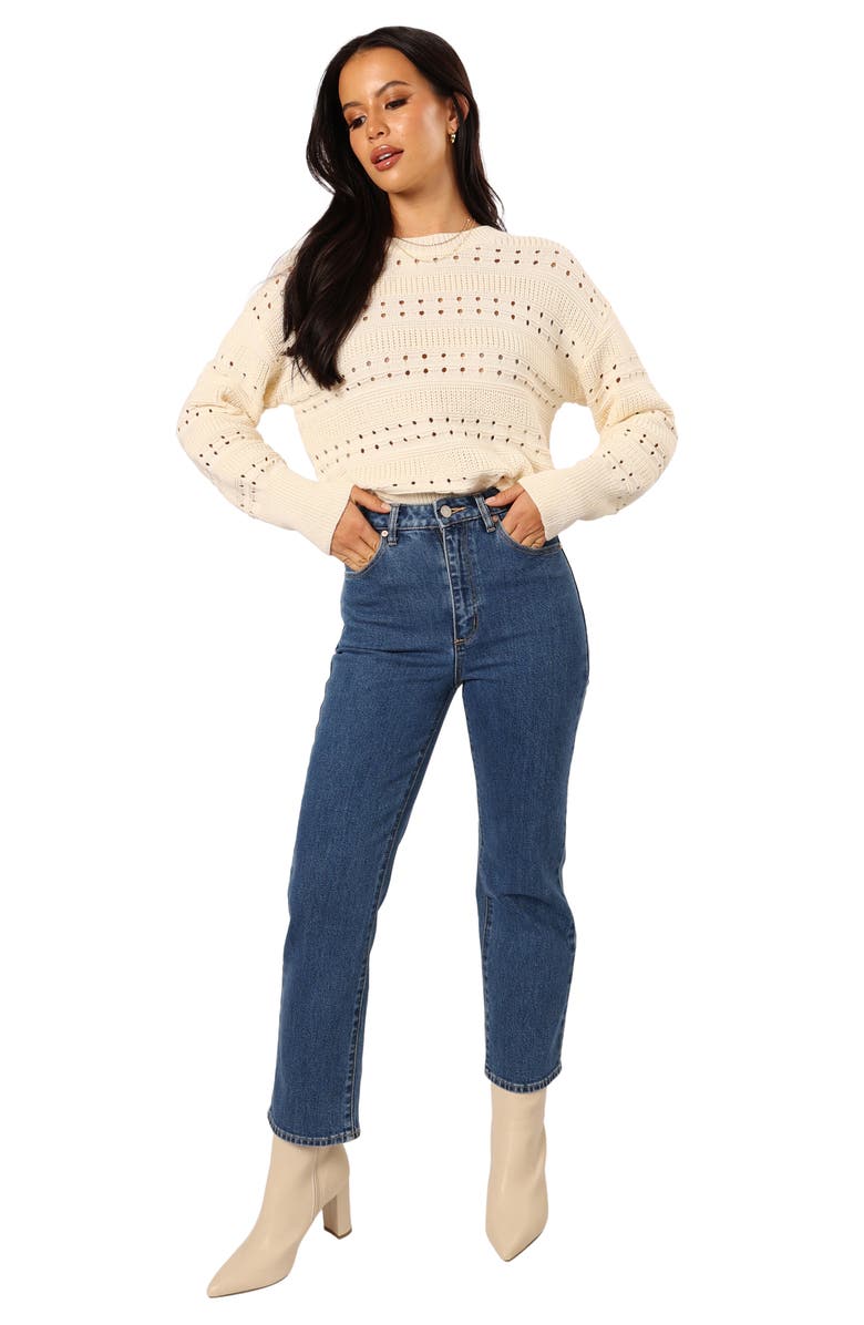 Petal & Pup Watton Open Stitch Sweater, Alternate, color, Cream