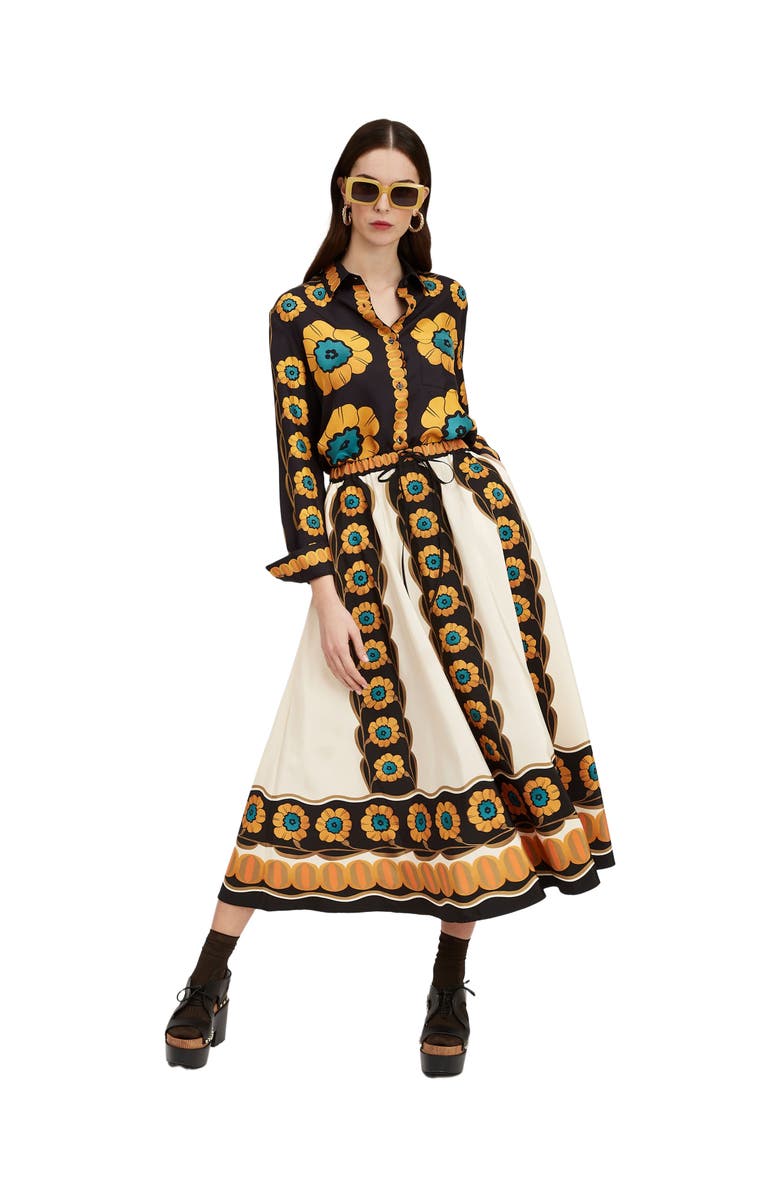 La DoubleJ Drawstring Skirt Daisychain Placée Orange, Alternate, color,