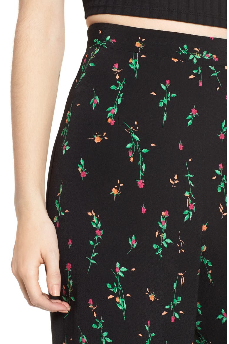 Carter High Waist Wide Leg Pants, Alternate, color, NOIR ROSE DITSY
