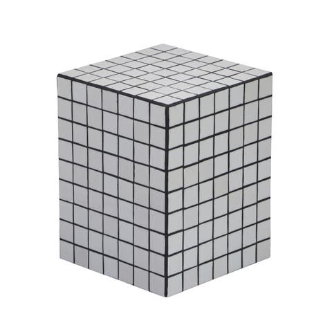 Callista 18" Modern Bohemian Ceramic Tiled Rectangle End Table