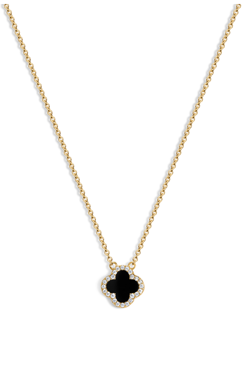 Electric Picks Mini Black Icon Clover Necklace, Main, color, Black