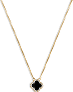 Electric Picks Mini Black Icon Clover Necklace