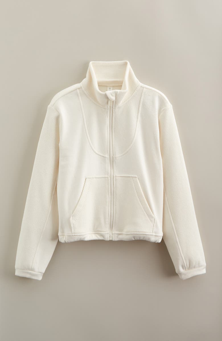 Zella Girl Kids' Corded Velour Jacket, Main, color, Ivory Egret