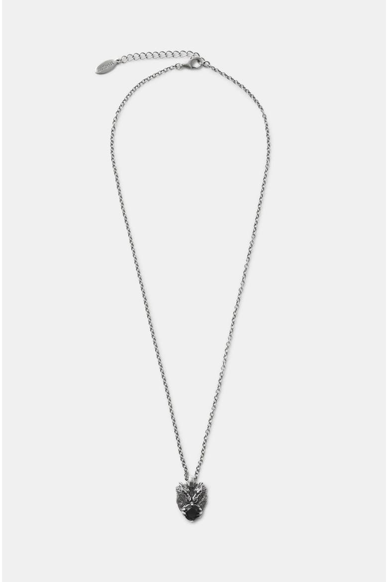 Querida Sterling Silver Dragon Necklace, Alternate, color, Silver