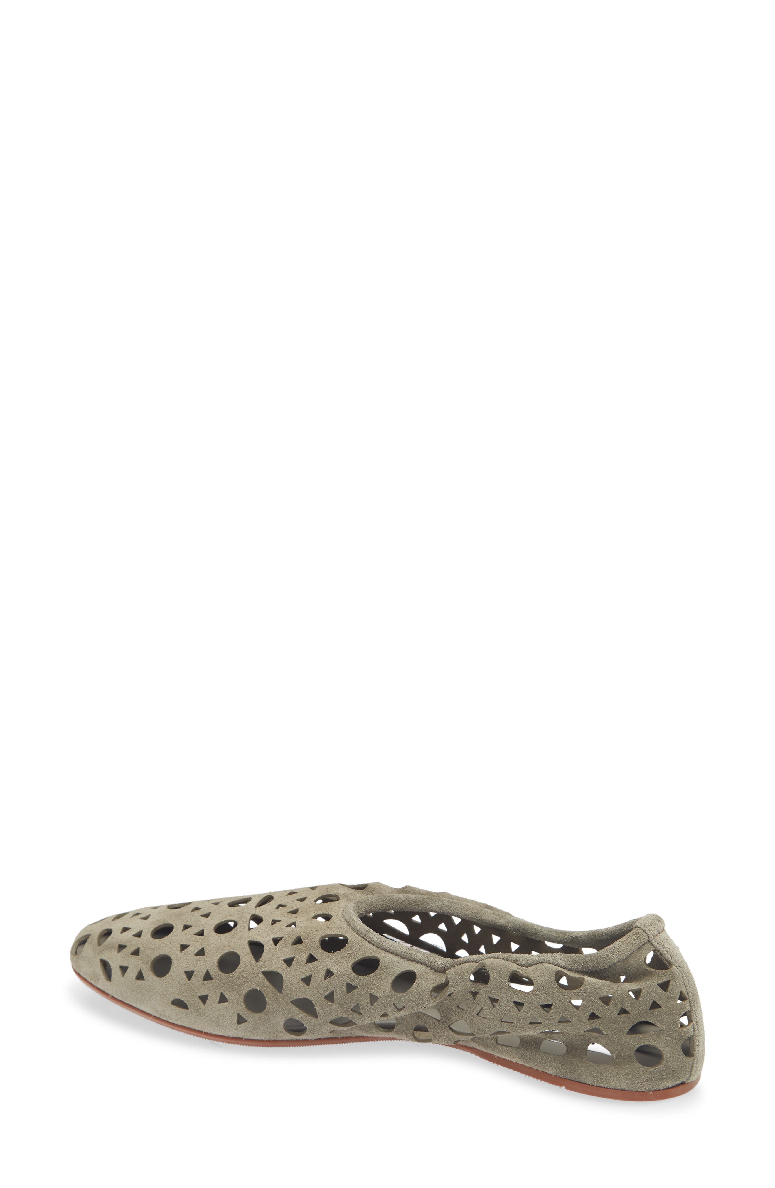 Neo Vienne Perforated Ballet Flat, Alternate, color, VERT CENDRE