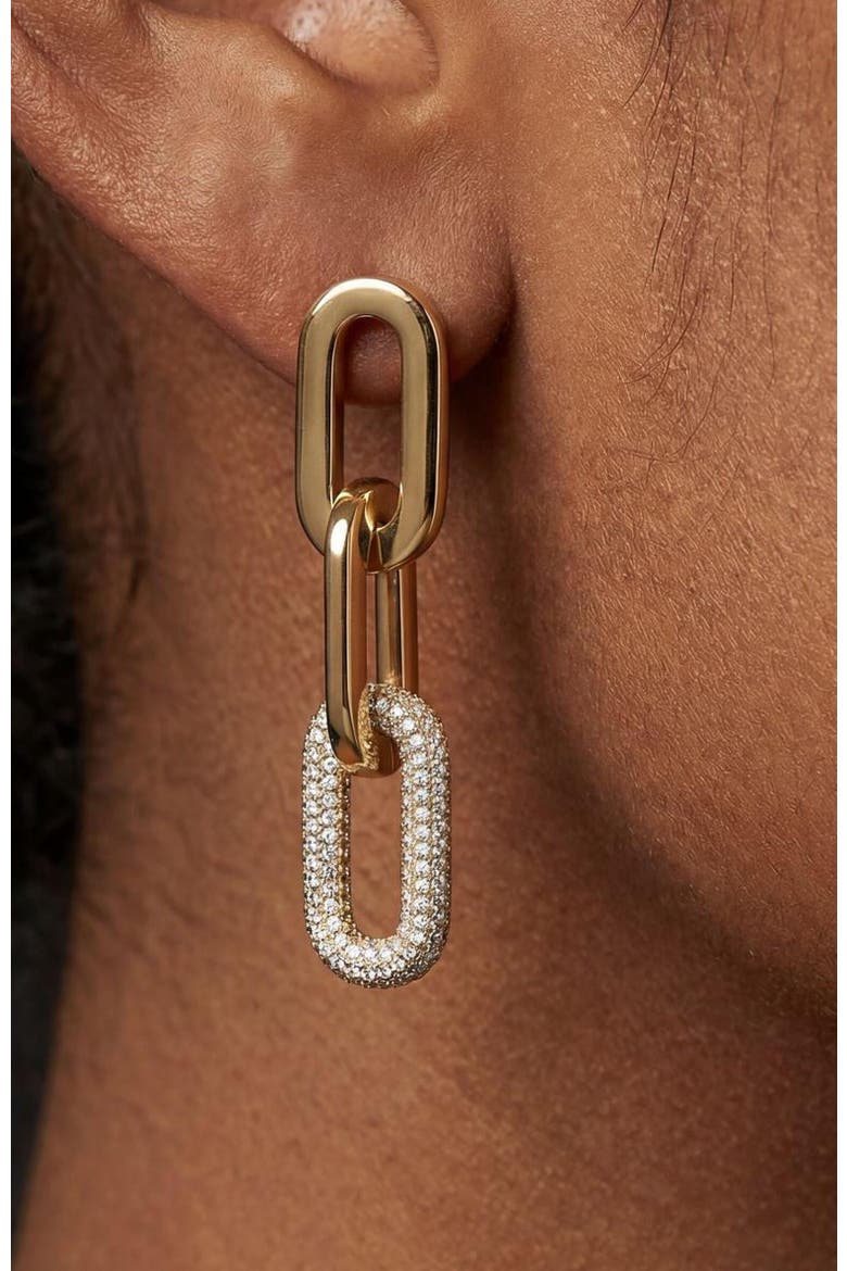 The Bridget Dangle Earrings, Alternate, color, Gold