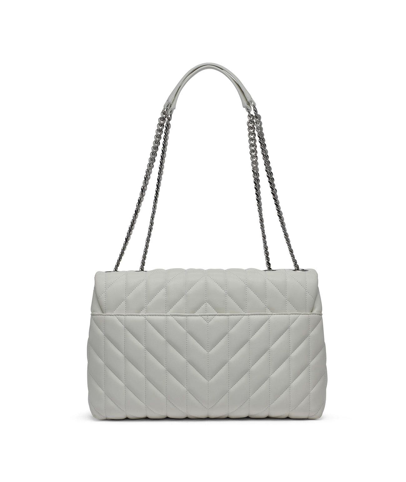 KARL LAGERFELD PARIS Lafayette Shoulder, Alternate, color, Winter White/Silver