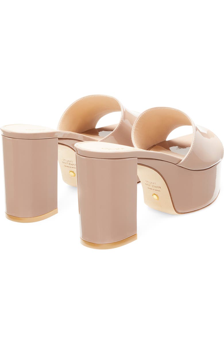 Stuart Weitzman Squarehigh Platform 95 Slide Sandal, Alternate, color, Fawn