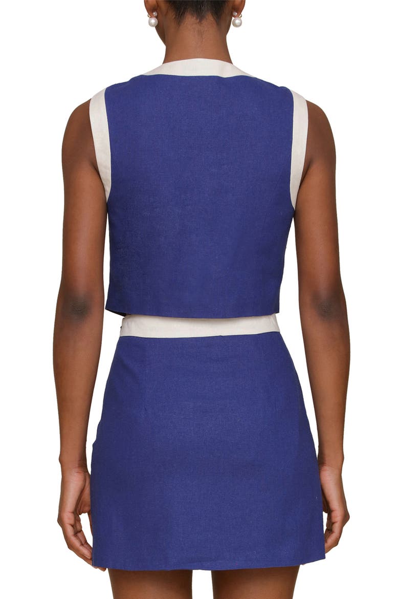 Colorblock Crop Vest, Alternate, color, NAVY