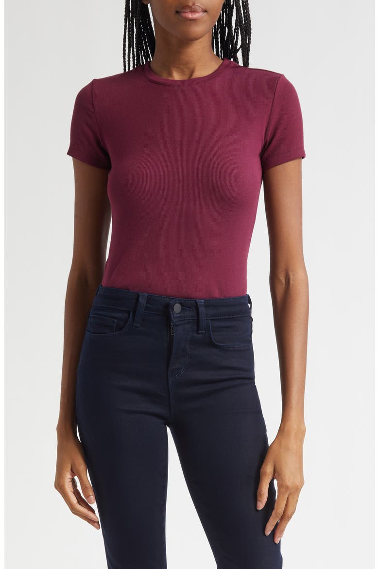 Ressi Crewneck T-Shirt, Main, color, DARK PORT