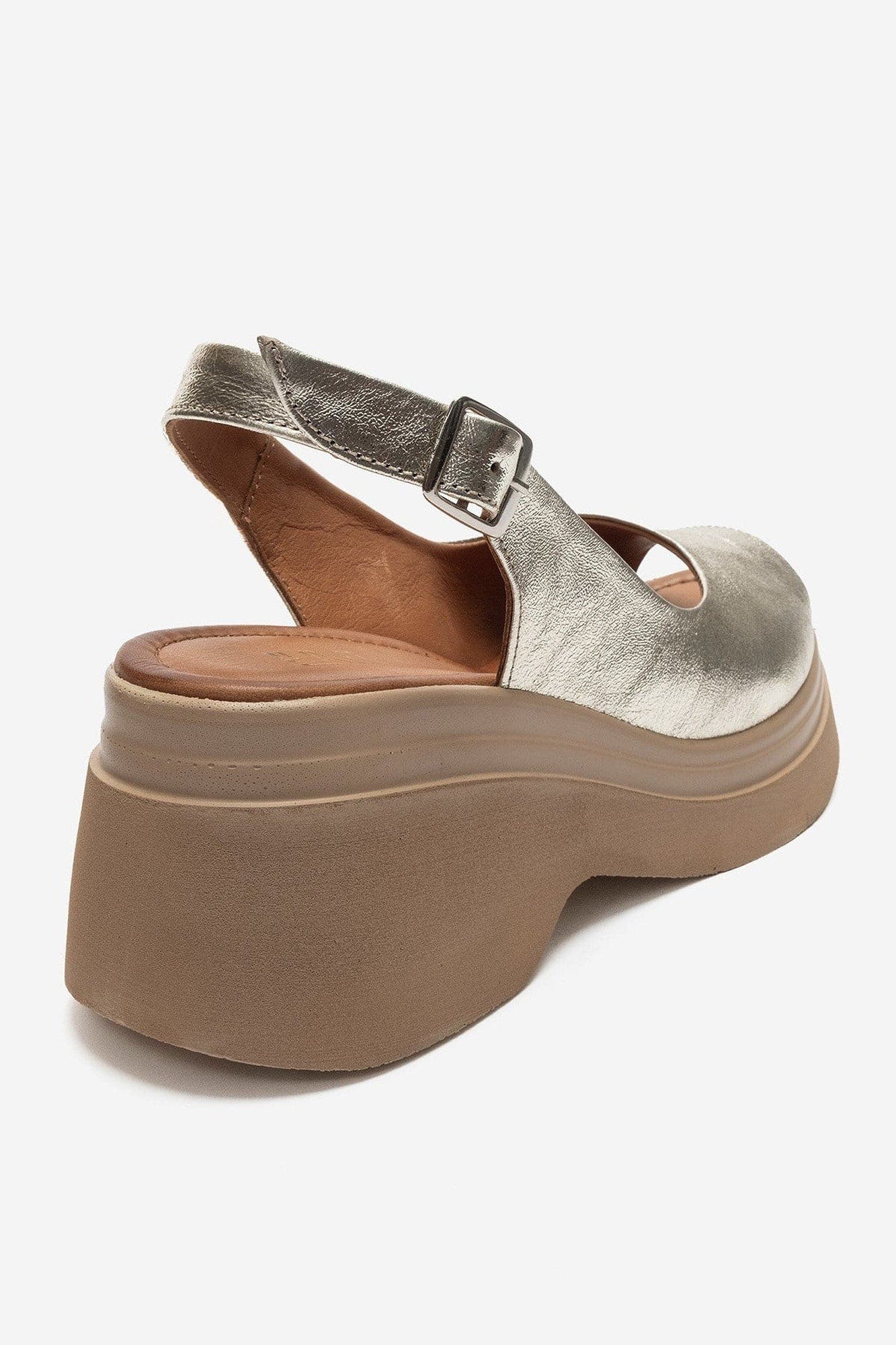 Laure Leather Wedge Sandal, Alternate, color, Gold